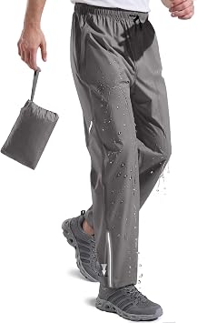 FREE SOLDIER Mens Lightweight Rain Pants Windproof Waterproof Packable | Hiking Fishing Outdoor Pants, Windproof, Wind Breaker Pants, Motorcycle Rain Pants, for Fishing Golf Work