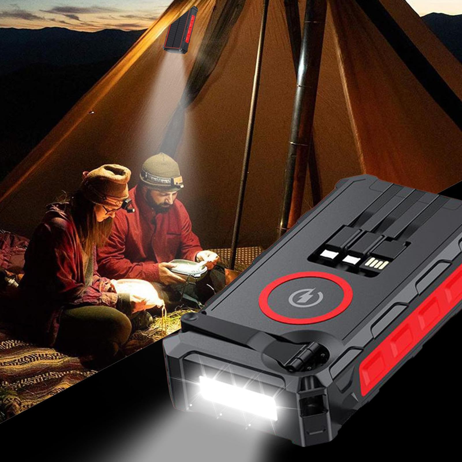 Power Bank Solare Portatile Impermeabile Pieghevole Power Bank Solare Con | Power Bank Caricatore Per Telefono Con Torcia Per Casa Viaggi Escursioni Campeggio Pesca Uomo Donna Giovani