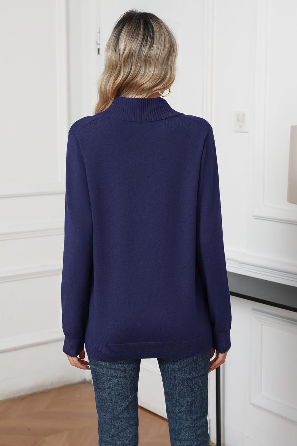 HIYIYEZI Sweaters for Women 2025 Fall Long Sleeve V Neck Collared Knitted Pullover Sweaters - Image 2