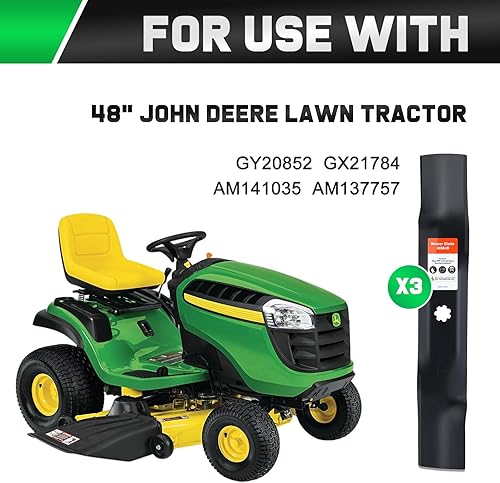 Miniatura 2 de Grasscool LA145 - Cuchilla de mantillo de 48 pulgadas para John Deere LA155 155C D140 LA140 E150 E160 48 pulgadas, repuesto para cortacésped GX21784