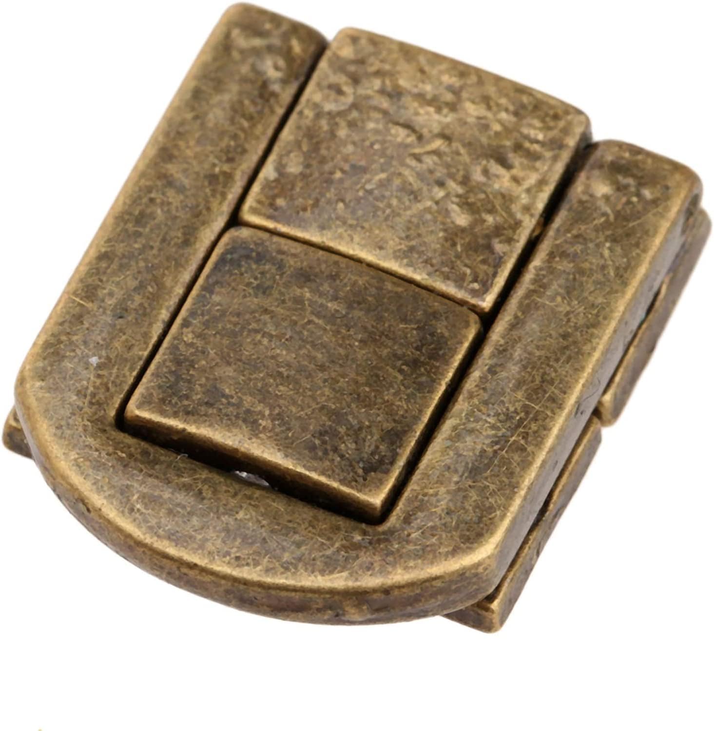 Bronze Tone Hasp,Vintage Lock Clasp,Antique Latch Hook,5Pc 25x20mm Antique Bronze/Gold Box Hasps Metal Lock Catch Latches for Jewelry Chest Box Suitcase Buckle Clasp Vintage Hardware (Co(Anti