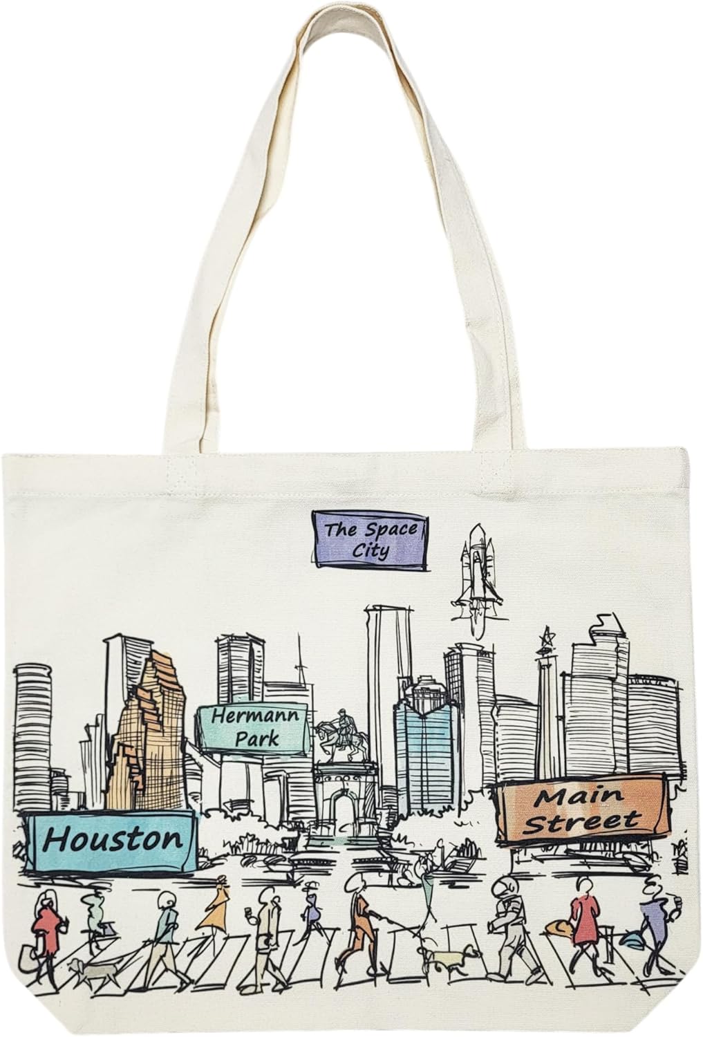 Cities Around the World Artwork Tote Bag Series- Designed in the USA, 17"x14", Double Sided Print, Souvenir & Gift
