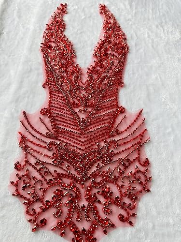 Miniatura 5 de Apliques de diamantes de imitación hechos a mano para coser en cuentas, parches de recorte, accesorios para vestido de novia, parche de encaje