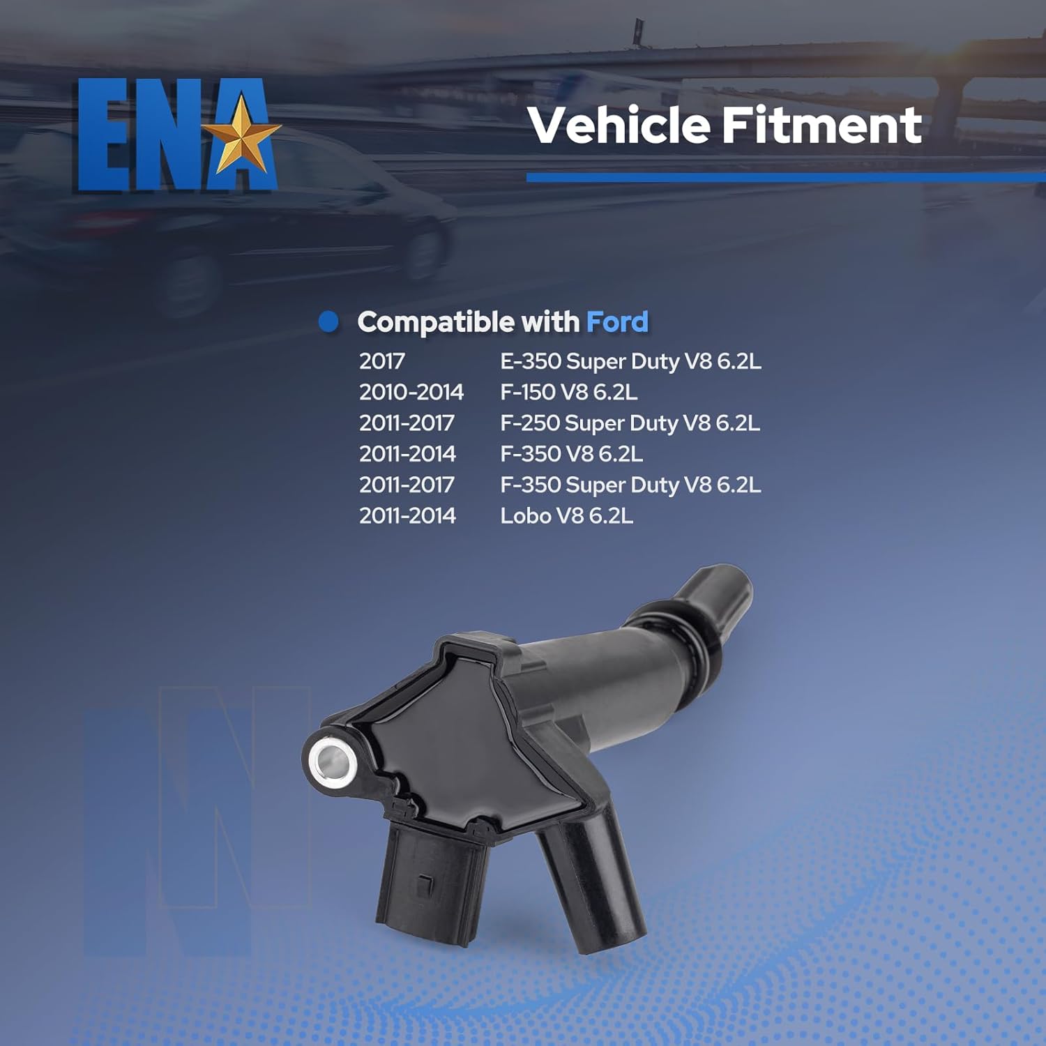 ENA Set of 1 Ignition Coil Pack Compatible with Ford F150 F250 Super Duty F350 Super Duty Lobo Replacement for C1800 UF631