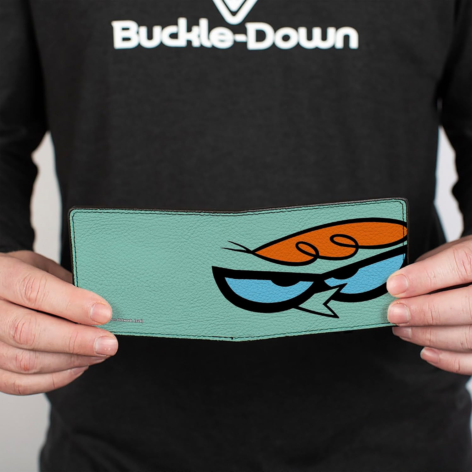 Buckle-Down Dexter's Laboratory Wallet, Bifold, Dexters Laboratory Face Character Close Up Blue, Vegan Leather
