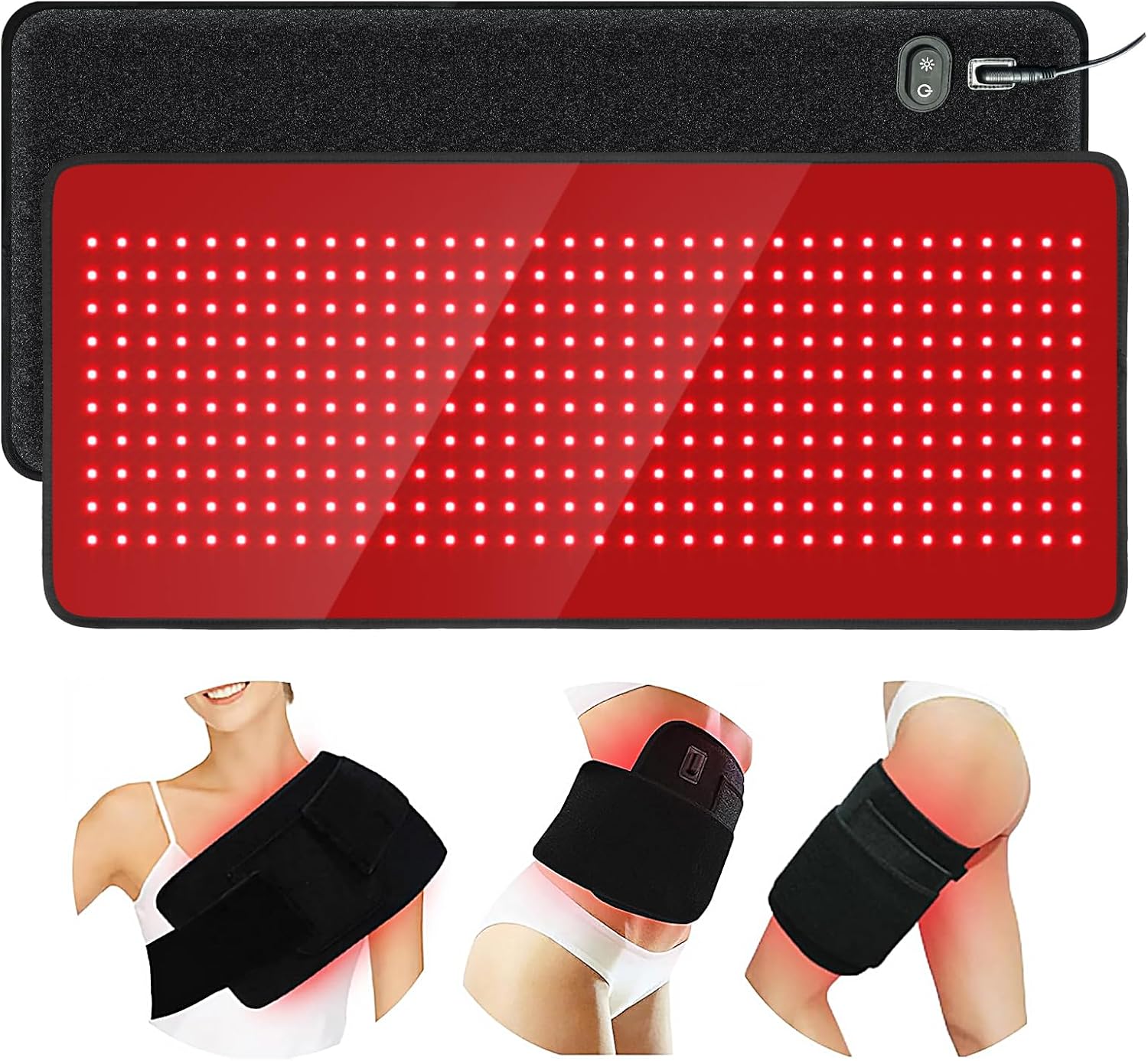 Infrarot- und Rotlichttherapie-Matte 75 × 35 cm, 660 & 850 nm, 340 LEDs