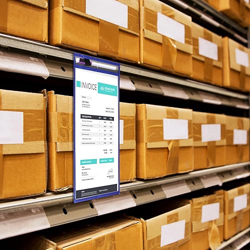 Vista 3 de Nezyo Bolsillos de borrado en seco, soportes de plástico para boletos de trabajo, bolsillos para pedidos, fundas transparentes, carpetas de boletos