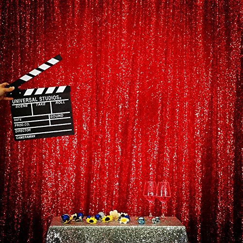 Dark Red Partydelight Sequin Backdrop, Wedding Curtain Special Events, Party, 7Ftx7Ft #TOP4