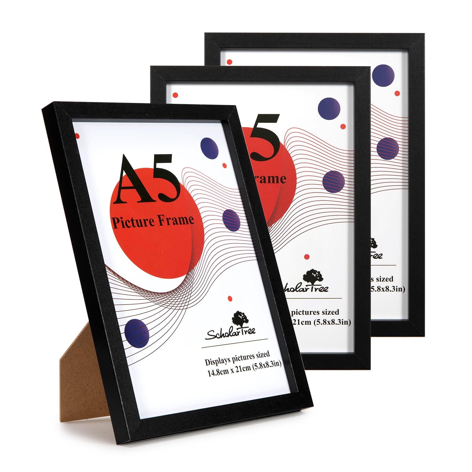3 Pack A5 Frame Black, A5 Photo Frame, Black Picture Frames 21 X 14.8 cm