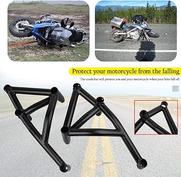 Motorcycle Crash Bar for Ya-maha MT-09 FZ-09 MT09 FZ09 XSR900 Tracer 900 MT FZ 09 2014 2015 2016, Steel Highway Bars Engine Guard Bumper Side Frame Falling Protector Fuel Tank Protection (Black)