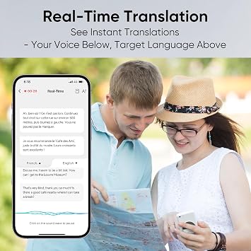 T10 AI Language Translator Device, Real-Time Two-Way Voice Translator with GPT Accuracy & Voice Cloning, Pocket Spanish to English Translator for Travel, Business & Video Calls (140+ Languages)