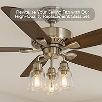 Vista 2 de LIGHTACCENTS Cubiertas de luz para ventilador de techo de vidrio transparente – Juego de 4 cúpulas transparentes de repuesto para lámparas de techo