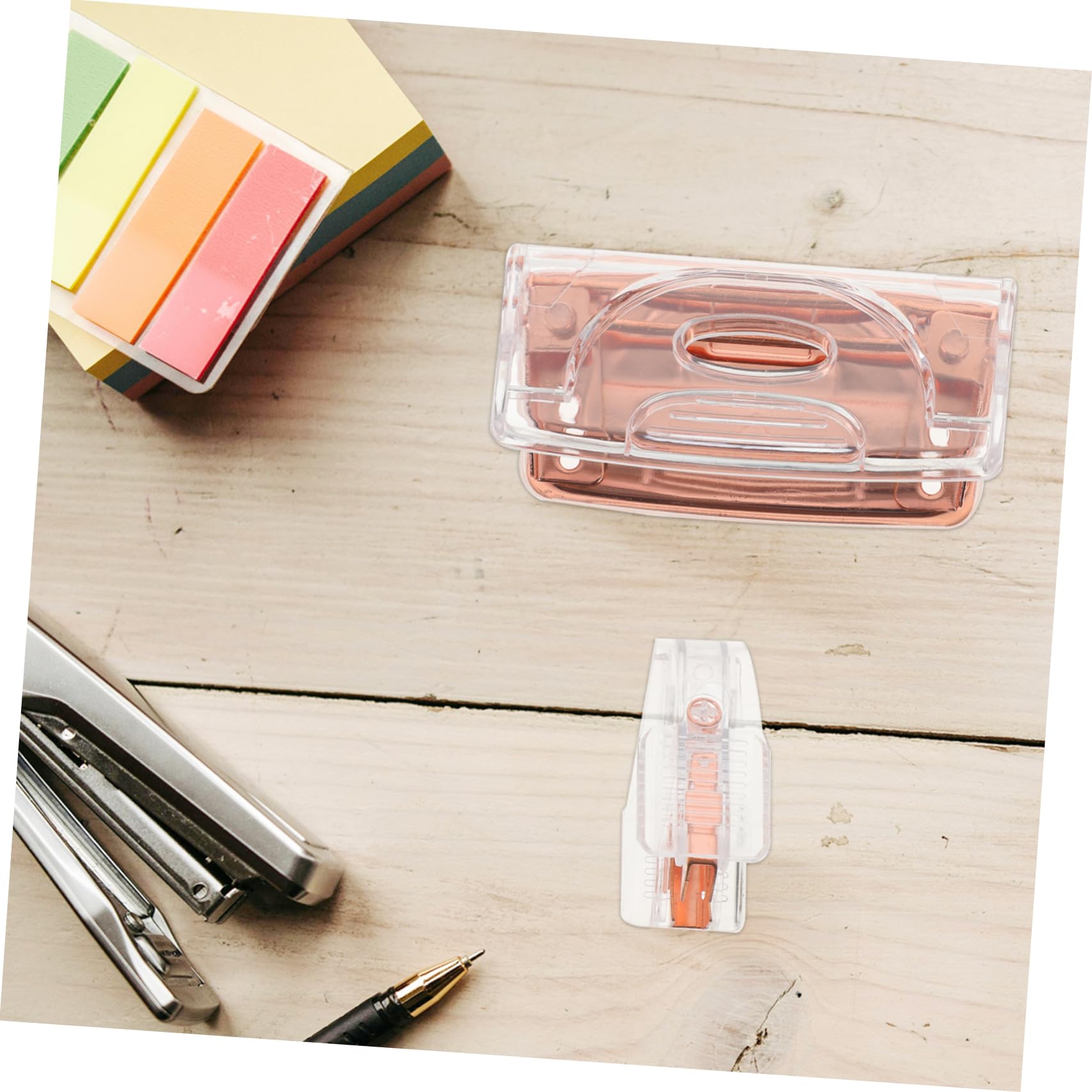 LALAFINA 4sätze Büro Roségold Locher Heftgerät Hochwertiger Locher Und Stabiler Heftgerät Für Präzise Büroarbeiten Elegante Büroaccessoires Für Stilvolle Arbeitsplätze