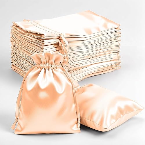 Miniatura 33 de Efavormart - Paquete de 60 bolsas de satén verde cazador para fiesta de boda, bolsa con cordón para regalo, 6 x 9 pulgadas