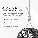 Portronics Konnect X 60W Type C to Type C Unbreakable Nylon Braided Cable, 2M Fast Charging Cable for iPhone 15 series, iPad, Samsung Galaxy & other Type C Devices(White) gallery image