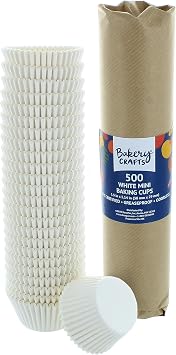 Bakery Crafts White Paper Mini Baking Cups | 500 Pack Cupcake Liners