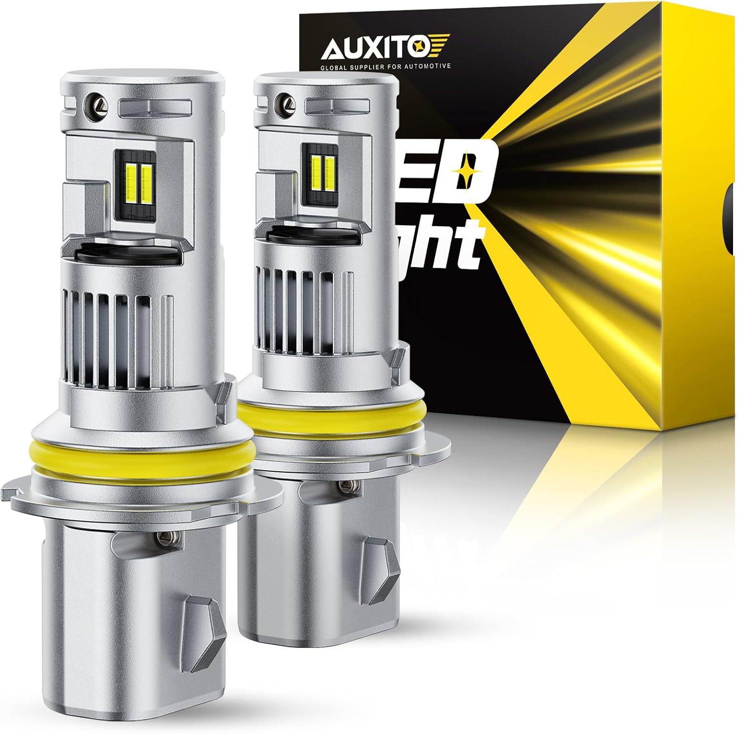 AUXITO 9004 LED Bulbs 6500K White 84,000LM Mini Size Plug and Play,2PCS | 1000% Brightness, IP68 Waterproof for Snow & Rain, 360° Shadow-Free Beam, CANbus Error-Free, OEM Fit Non-Polarity