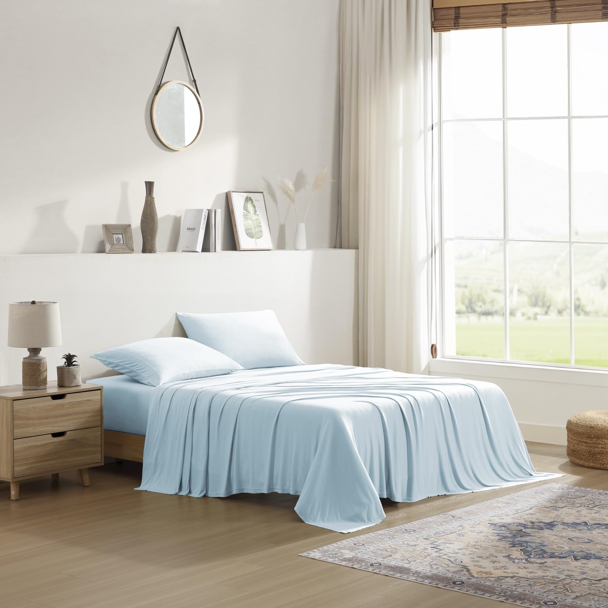 Bed Bath & Beyond Pure Beech Tencel Modal Jersey Knit Sheet Set Light Blue - King