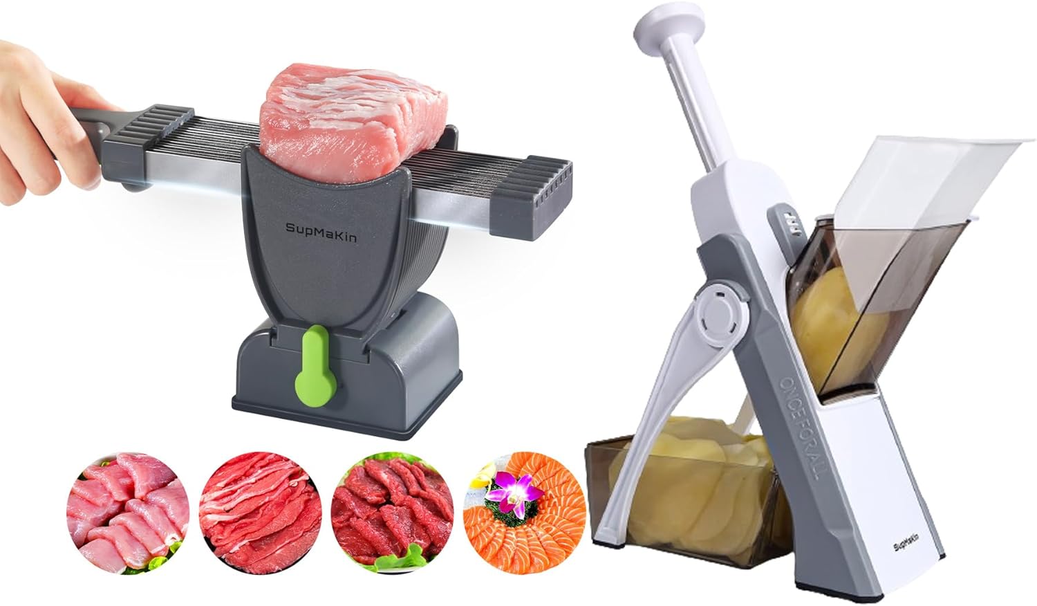 Safe Mandoline Slicer + Meat Slicer