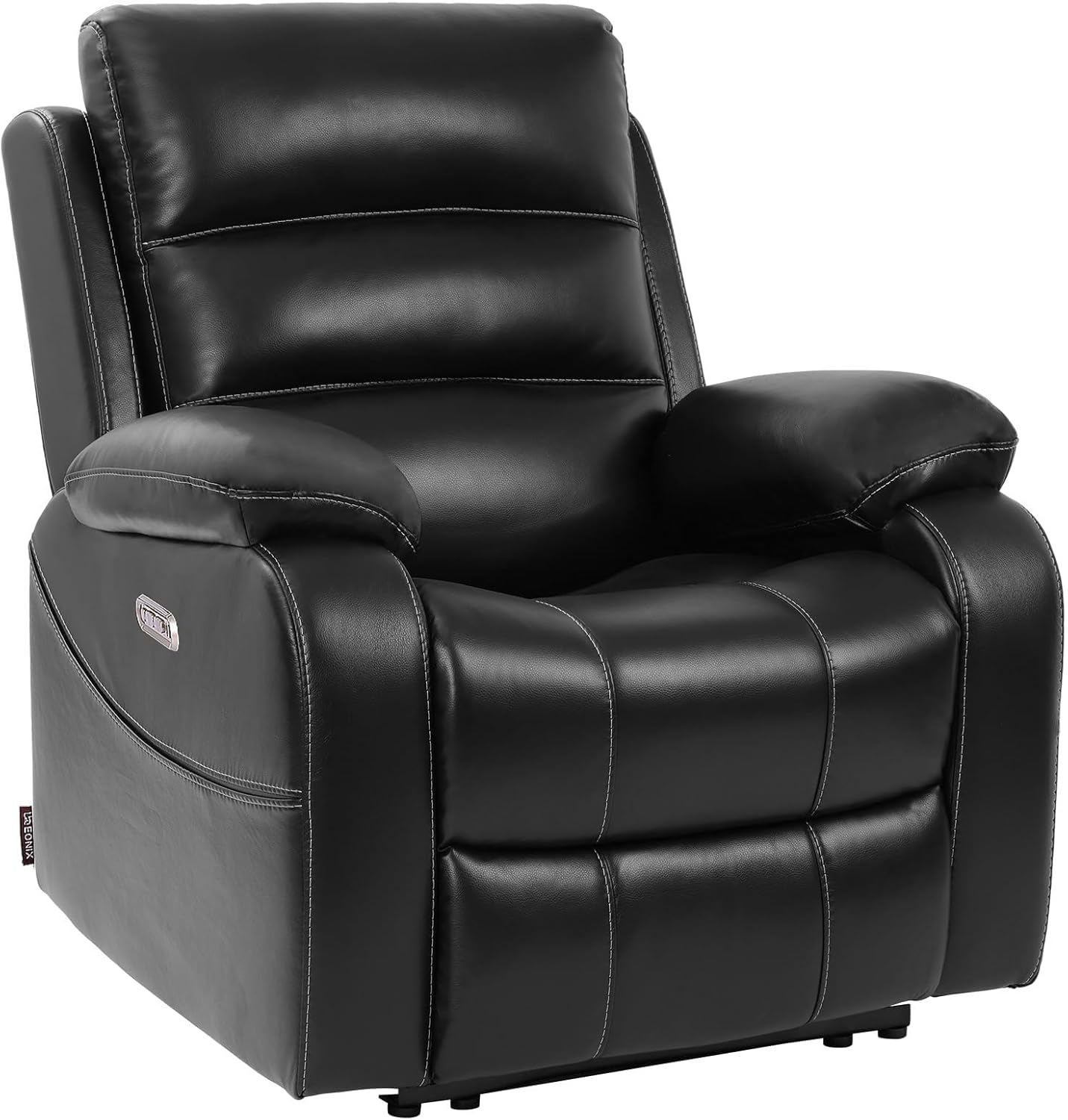Black RV Recliner Chair for Small Spaces, Dual Motor Zero Clearance Power Recliners with Heat and Massage Living Room Zero Wall Hugger Recliners