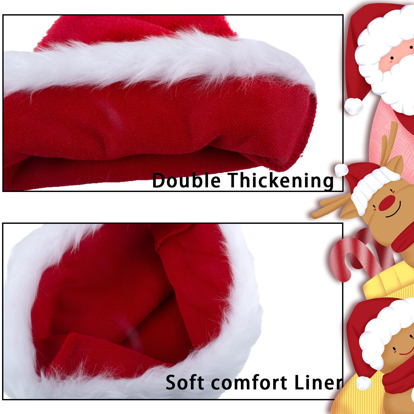 AYNKH Christmas Hats, Essential items for Christmas season Deluxe Plush Santa Hat - Image 2