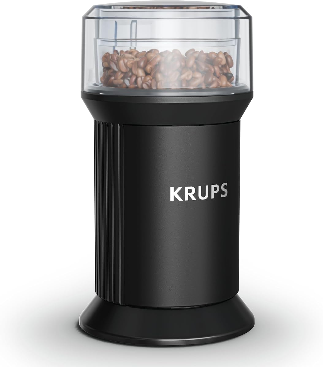 Electric Blade Coffee Grinder 1.6 Oz, Adjustable Coarse to Fine for the Perfect Espresso, Grind Coffee Beans, Spices & Herbs, Removable Dishwasher Safe Bowl, Black