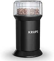 KRUPS Electric Coffee Grinder 1.6oz Black - Stainless Steel Blades, Push-Lid Adjustable Coarse to Fine Grind for Espresso, Spices, Herbs, Dishwasher Safe Bowl