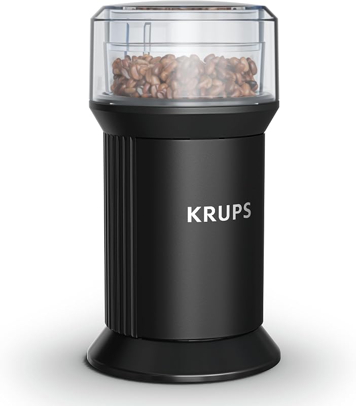 Electric Blade Coffee Grinder 1.6 Oz, Adjustable Coarse to Fine for the Perfect Espresso, Grind Coffee Beans, Spices & Herbs, Removable Dishwasher Safe Bowl, Black
