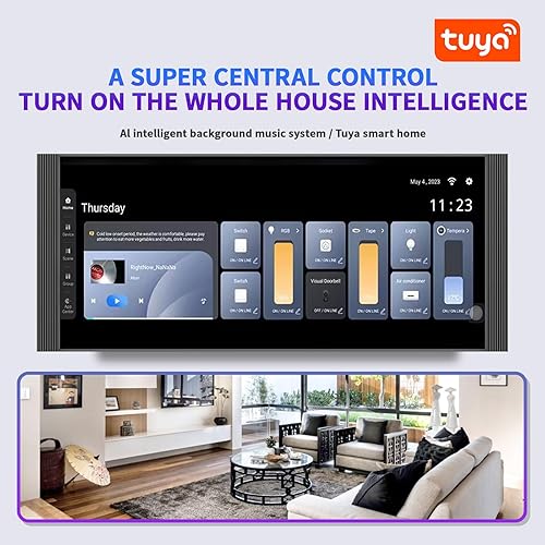 Miniatura 7 de Panel de control inteligente para el hogar, atenuador de 12 pulgadas y reproductor de música de fondo, interruptor temporizador de control de