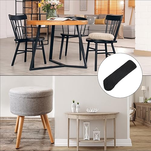 Miniatura 7 de uxcell Calcetines para patas de silla, 8 unidades, calcetines de muebles de punto, protectores de pies de mesa para suelos de madera dura (negro)