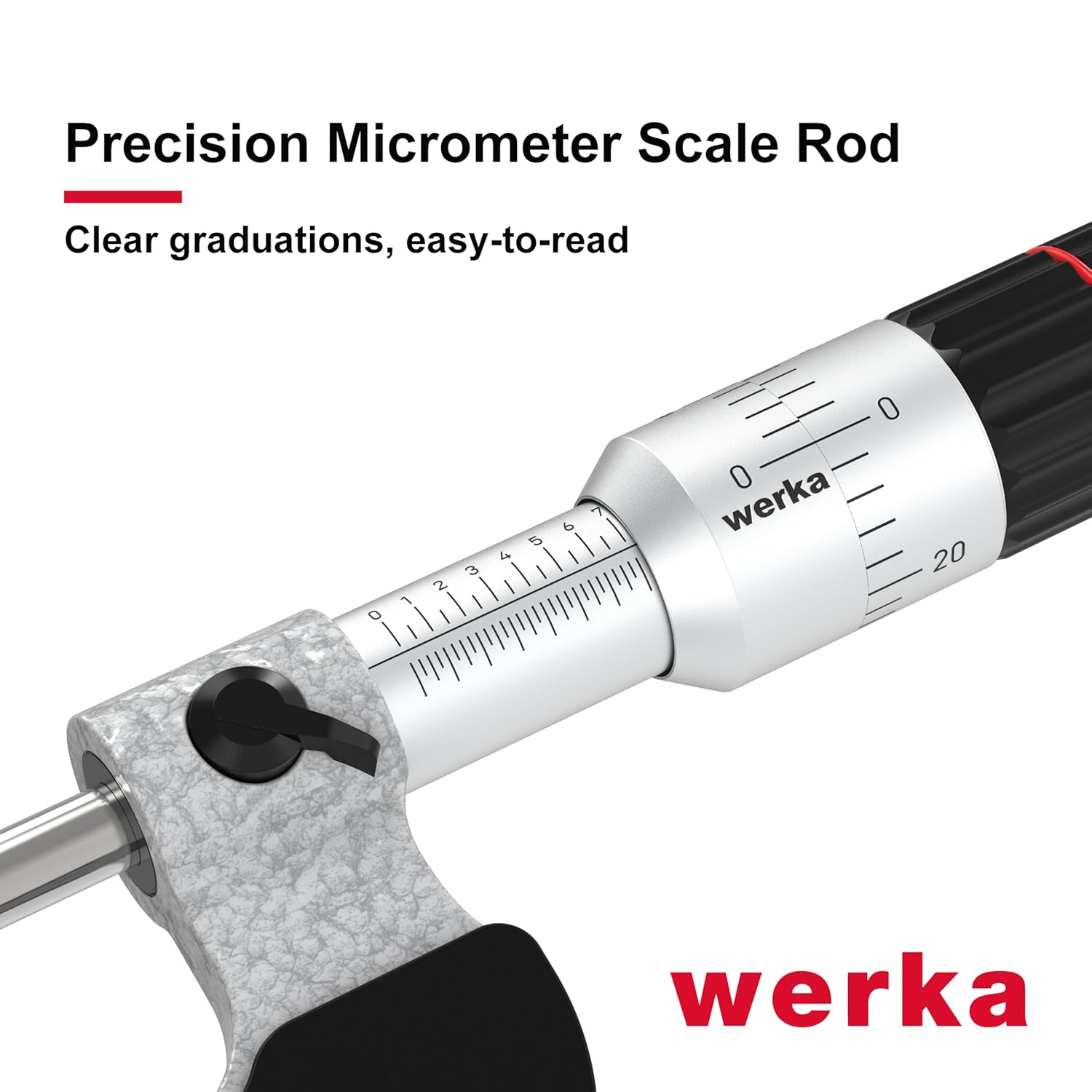 Professional Outside Micrometer, Precision Measurement Tool, 0-1 Inch Range with 0.0001 Inch Accuracy, Silver and Black