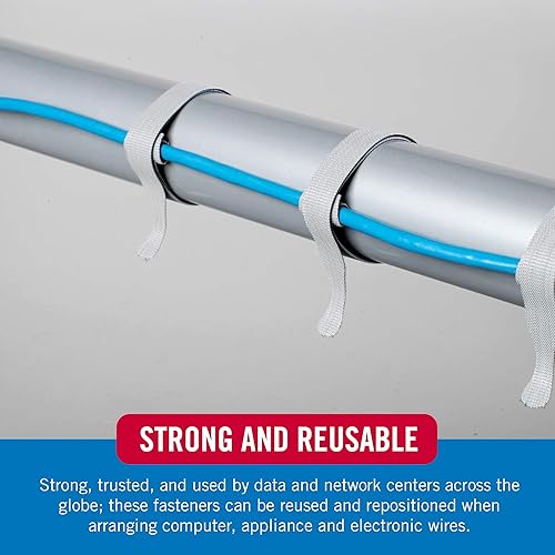 VELCRO Brand ONE-WRAP Cable Ties, 100Pk, 8 x 1/2" Black Cord Organization Straps, Thin Pre-Cut Design, Wire Management for Organizing Home, Office and Data Centers(Red and Black,Cable Ties)