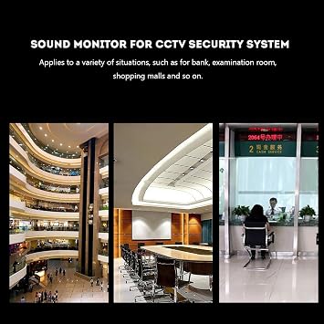 CCTV Pick Up Microphone, 100m2 Wide Range HiFi Audio Sound CCTV Microphone with High Sensitive Preamp Amplified Pickup Device External Microphone for CCTV Security Camera