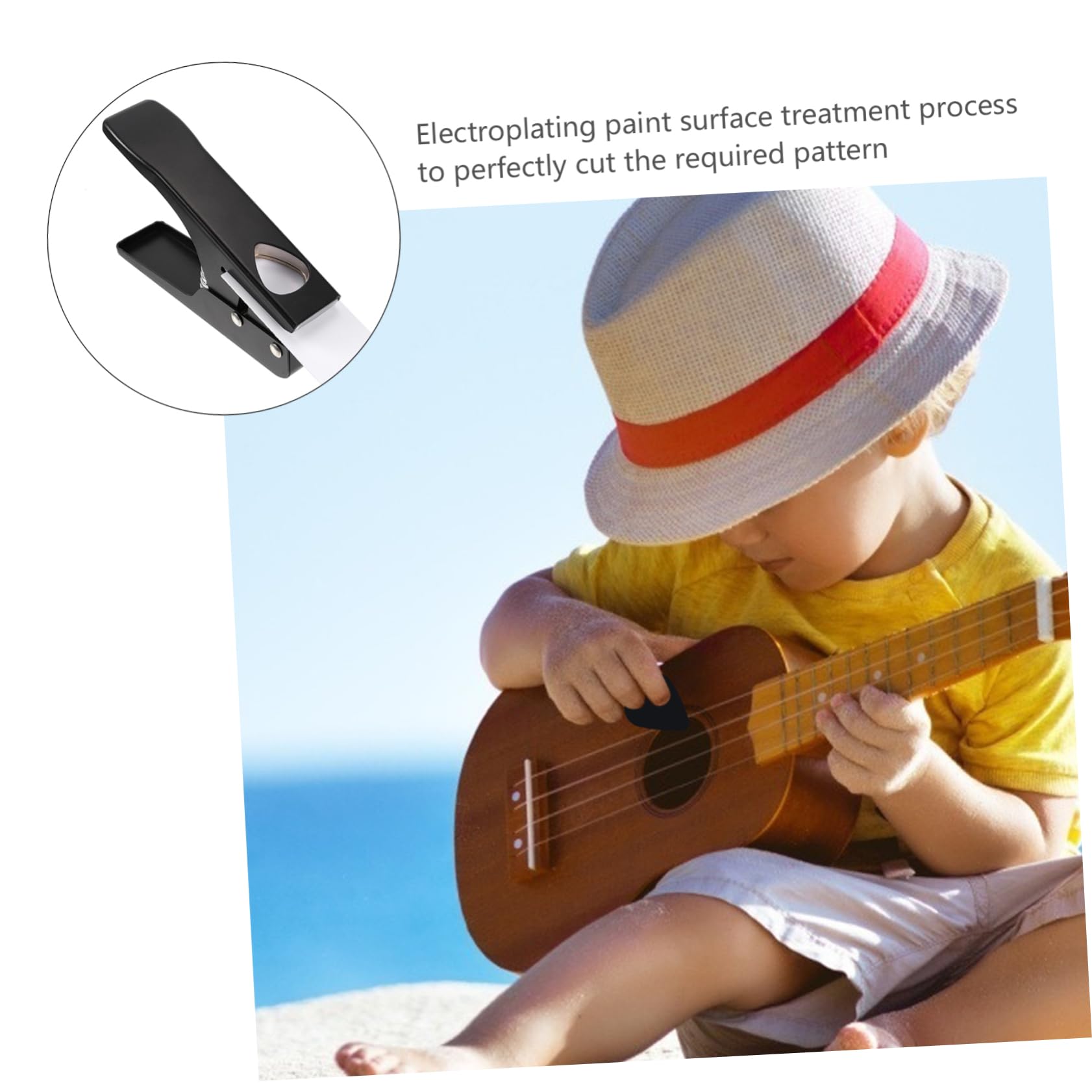 Eisen Gitarrenschlag Werkzeug mit Standard Lochdesign und Silikonpad für Benutzerdefinierte Gitarrenplektren im Eleganten Schwarzen Stil