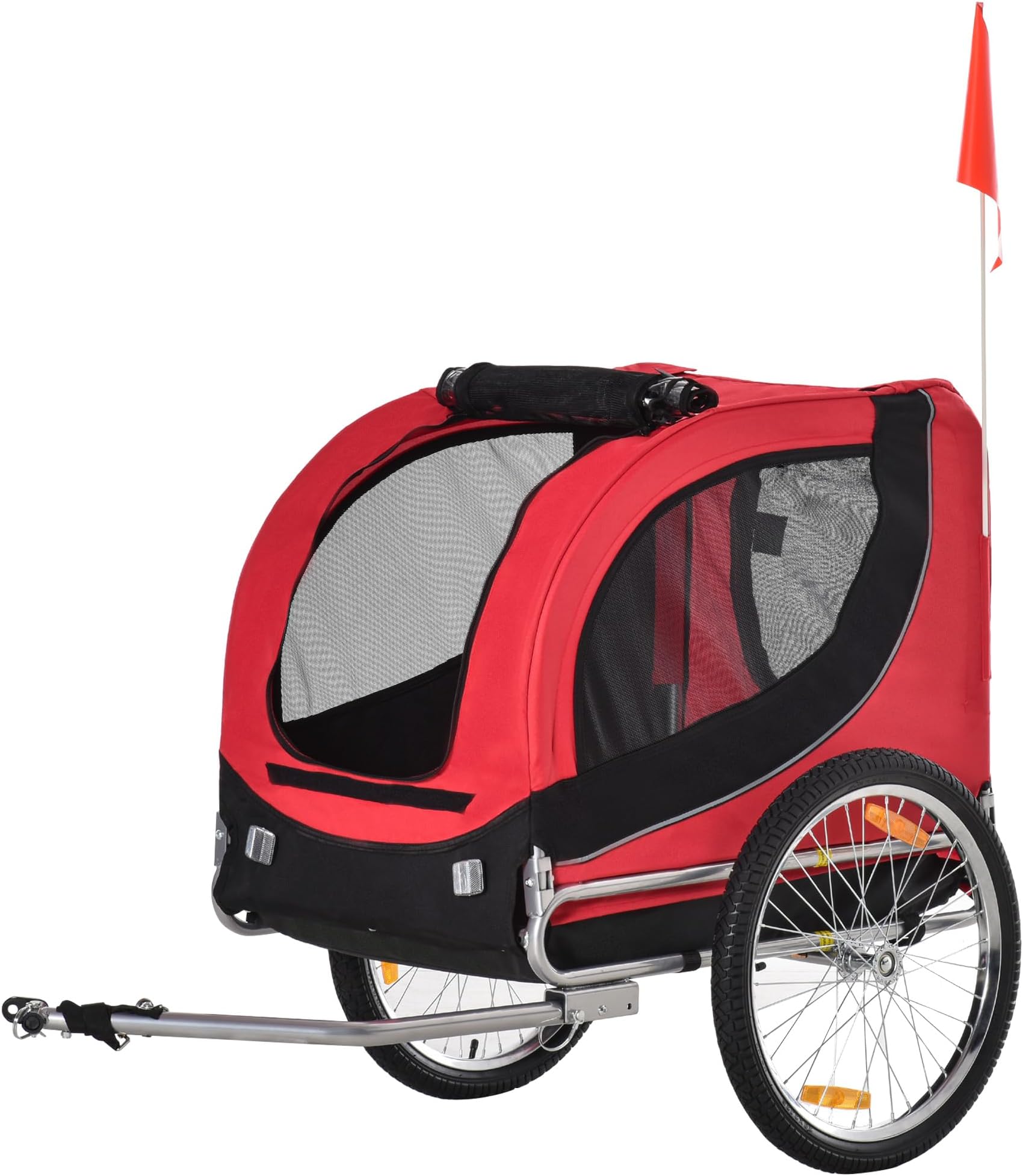 PawHut Steel Dog Bike Trailer Pet Cart Carrier for Bicycle Kit Water Resistant Travel
