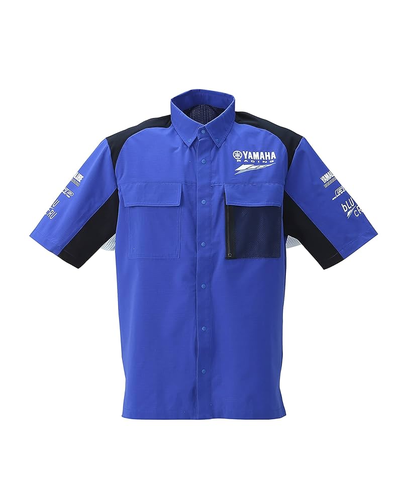 ヤマハ YAMAHA レーシングシャツ ピットシャツ ジャケット XL 青 黒 ヤマハ YAMAHA レーシングシャツ ピットシャツ ジャケット XL 青 黒
