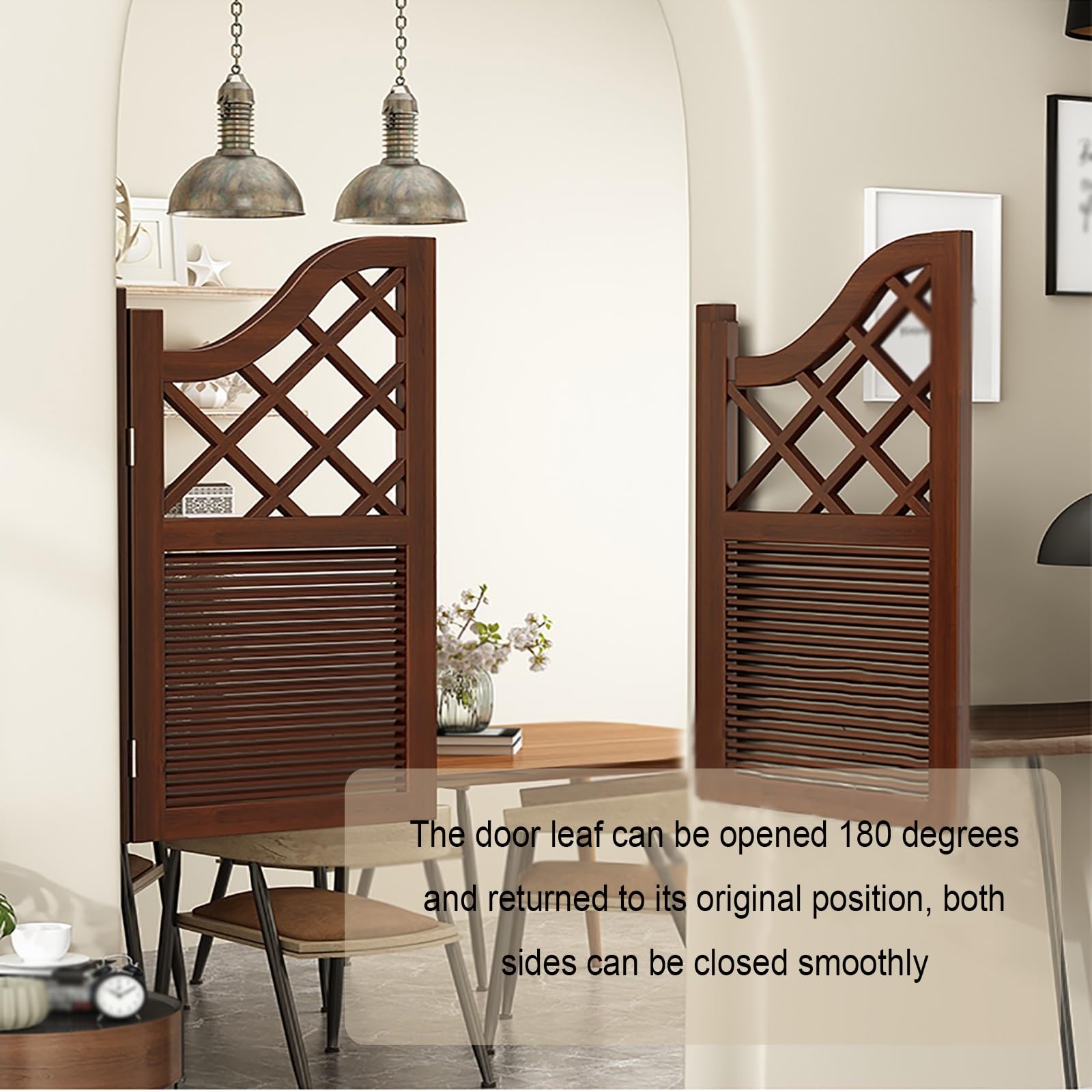 Portes de café battantes, porte d'entrée décorative en bois massif avec fermeture automatique, porte de comptoir à usage intérieur, style rétro pour la maison ou le travail