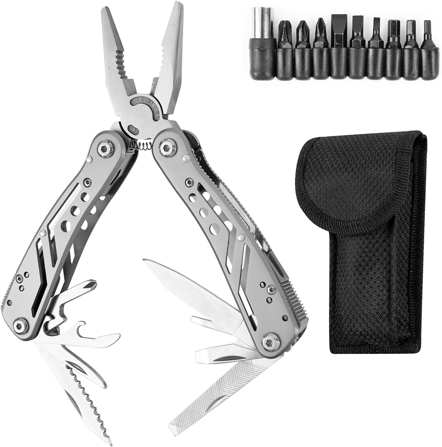 GOTTIDO Multitool Tool 24 in 1,Foldable Stainless Steel Multifunctional Pliers with Screwdriver Bits,Multifunctional Pliers,Portable Multi Tool Outdoor for Camping,Hiking,Repairing (24 In 1 Multitool) (B0D77R9B3Q) Amazon Price History, Amazon Price Tracker