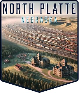 North Platte Nebraska Pentagon Shield Souvenir - 4-Inch Vinyl Sticker
