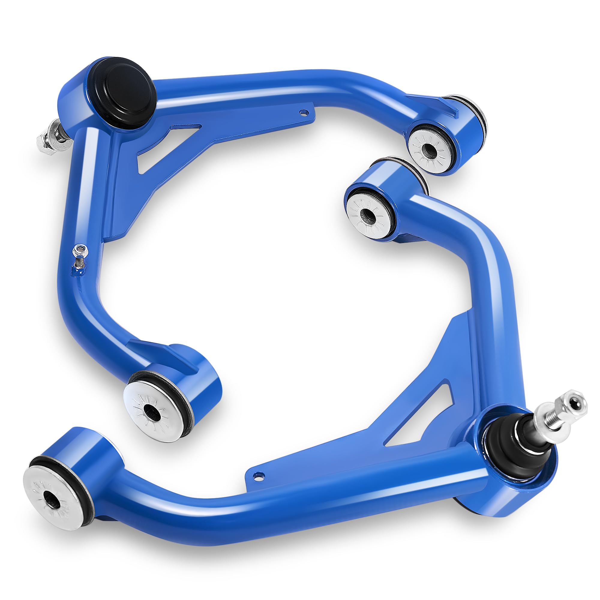 Front Upper Control Arms for 2000-2010 Silverado Sierra 2500HD 3500HD, 2-4" Lift 2 PCS Blue Tubular Suspension Ball Joint Control Arm