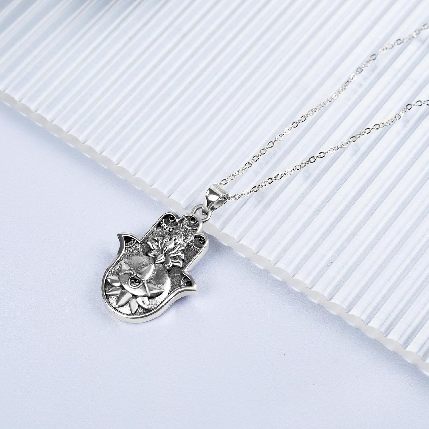 Witches Knot/Sigil of Lilith/Star of David Necklace 925 Sterling Silver Eye Necklace for Women & Girls Protection Amulet Necklace Evil Eye Witch Pendant Wiccan Jewelry Gifts
