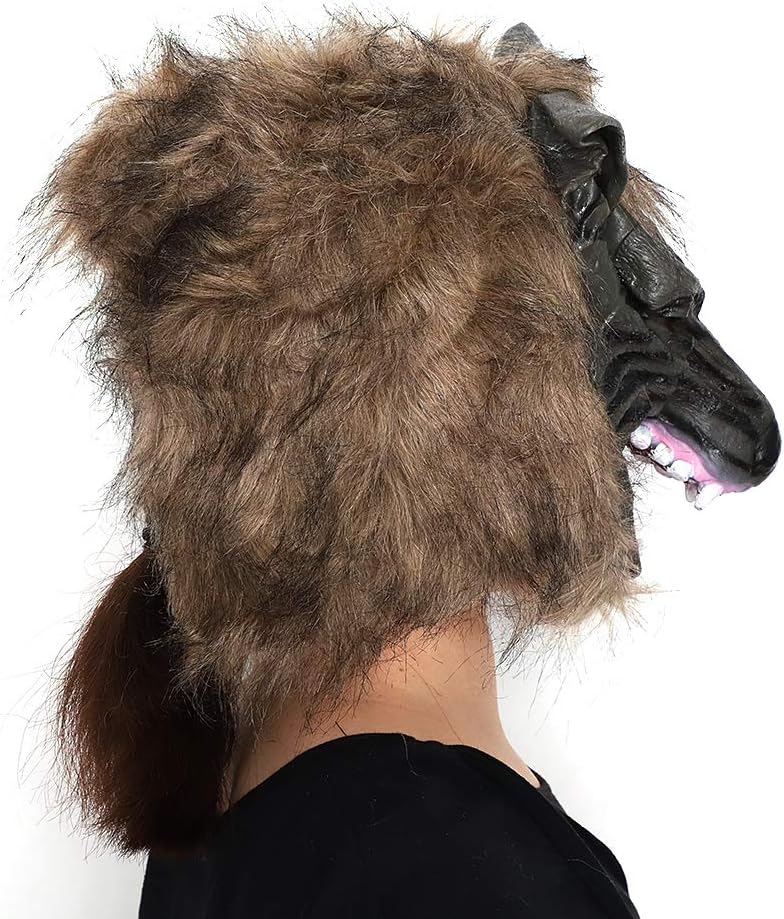 LONTG Adults Halloween Werewolf Mask Horror Scary Animal Wolf Head Mask Masquerade Mask Fancy Dress Accessories Props for Cosplay Costume Party Theme Party - Image 4