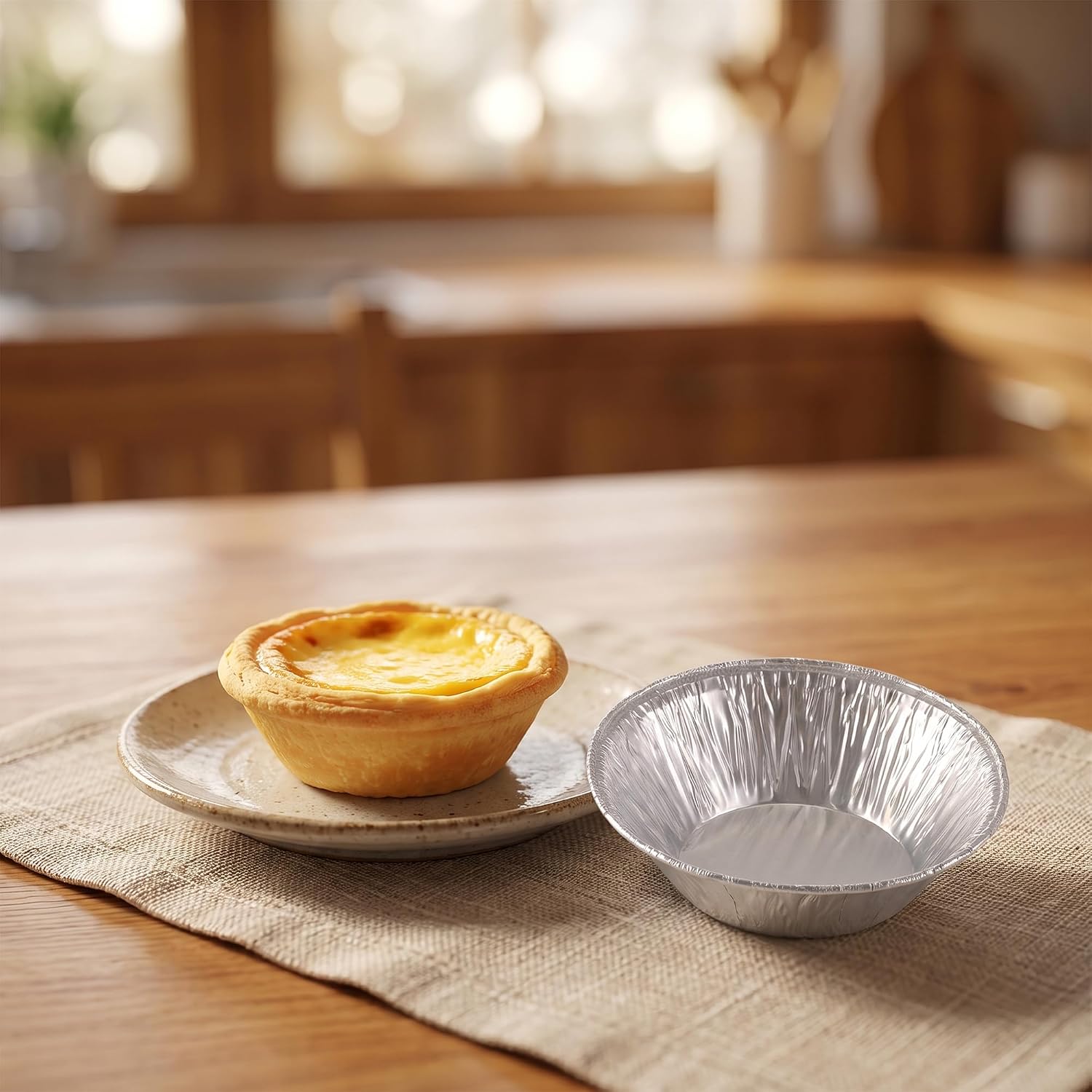 MANCHAP 400 Pcs Round Aluminum Foil Mini Pie Pans, 2.6 x 0.8 Inch, for Baking Egg Tarts
