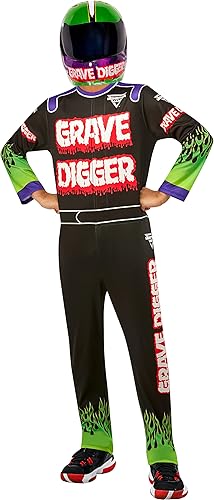 Rubie's - Disfraz infantil de Monster Jam Grave Digger y máscara, como se muestra