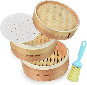 LINECY せいろ 杉の木 せいろ蒸し器 19cm 2段 セット 大容量 竹蒸篭 職人手作り 竹セイロ 中華せいろ 蒸し料理 茶わん蒸し 野菜蒸し