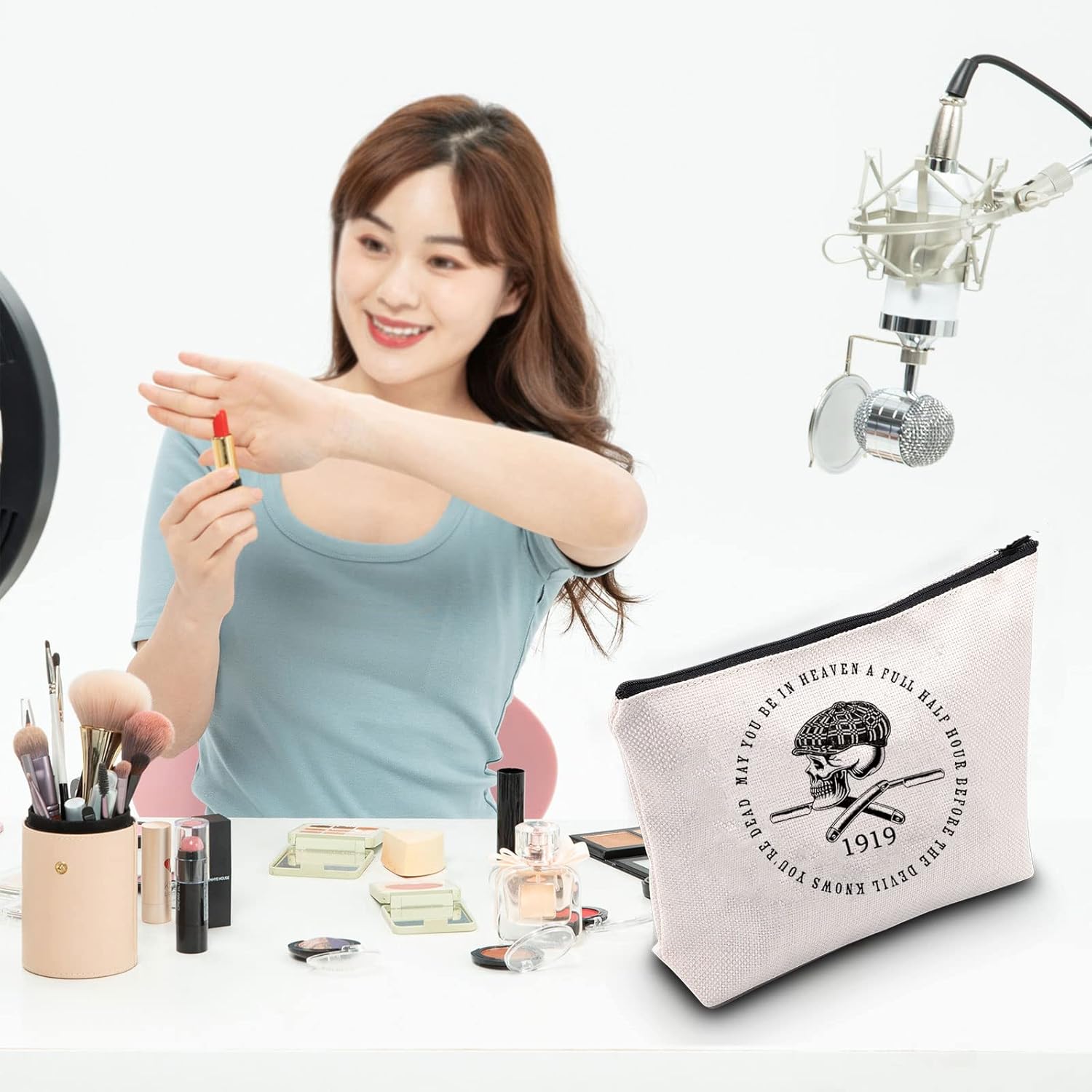 G2TUP Peaky Merchandise Inspired Travel Makeup Bag 1920s Crime Drama TV Series Cosmetic Bag for Fans (1920s TV Series Cosmetic Bag)