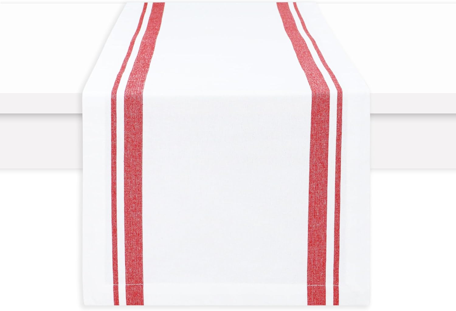 French Striped Table Runner 72 inches Long Stripe Runner 14 x 72 Inch 100% Cotton - Durable Washable Fabric for Spring Easter Summer Table Decor - Blue and White