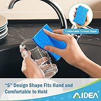 Vista 84 de AIDEA Esponjas antiarañazos, 12 unidades, esponja natural para utensilios de cocina antiadherentes, esponjas de cocina, esponja de celulosa