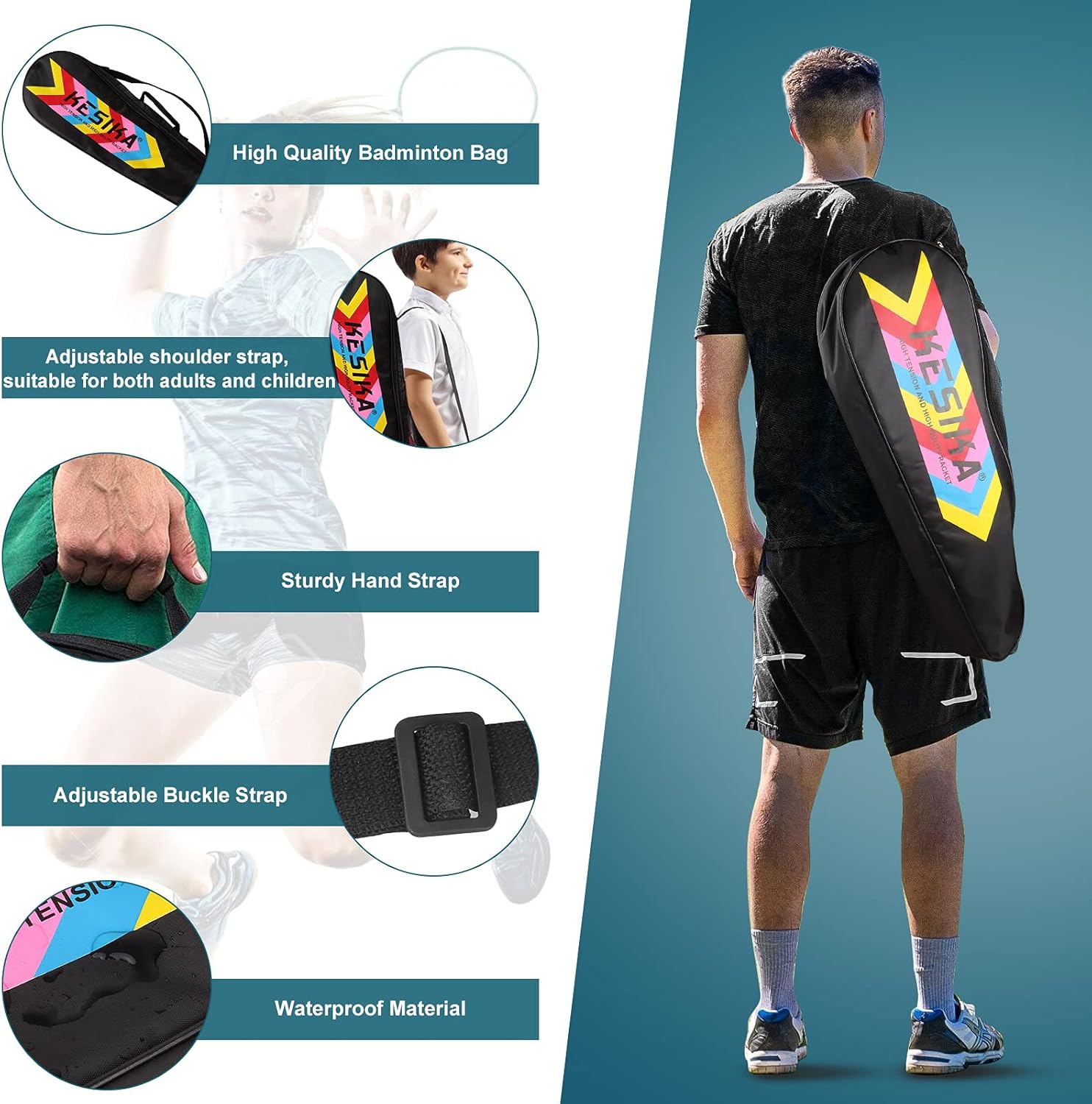 GB4 Badminton Rackets 4 Pack Set, Lightweight Carbon Fiber Badminton Rackets Set with 3 Shuttlecocks, Overgrips and Badminton Carry Bag, Backyard Outdoor Games for Adults and Kids : Sports & Outdoors