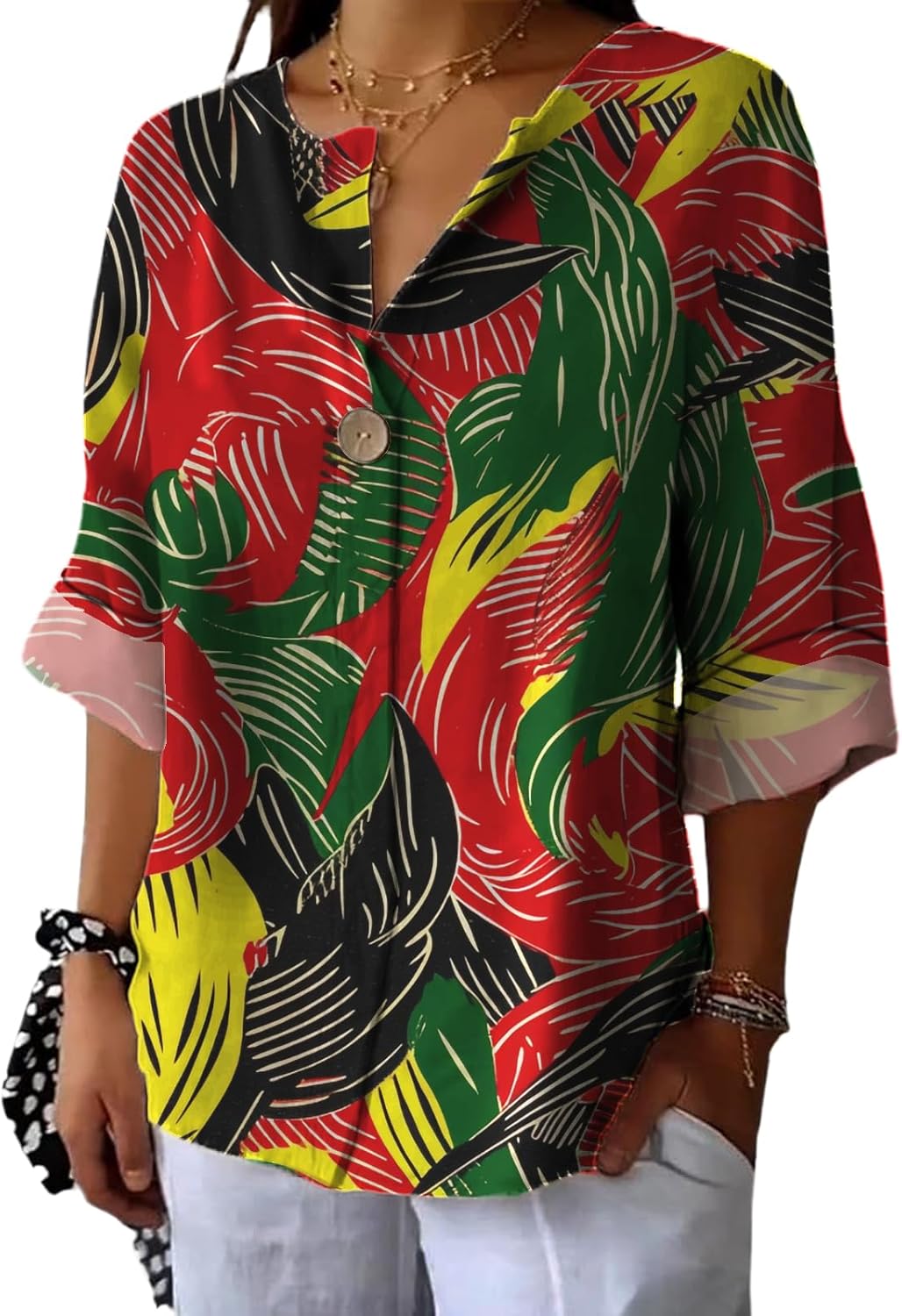 Womens Tops Trendy Collared Shirts Boho Y2k Graphic Long Sleeve Lightweight Loose Fit Blouses Summer Shirts